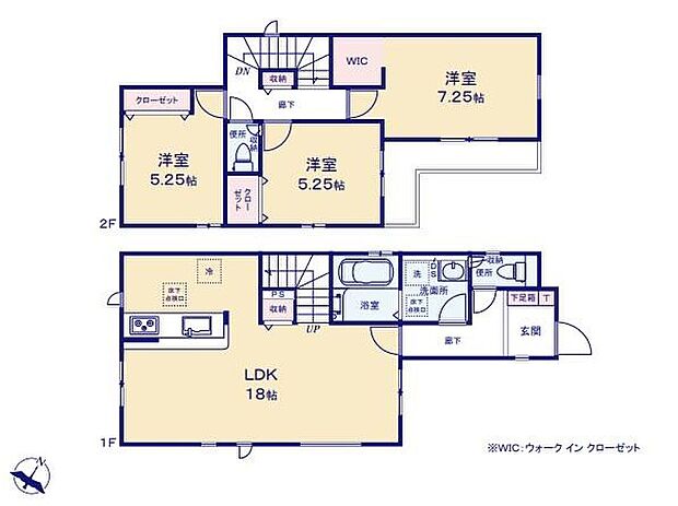 (1号棟)、価格6490万円、3LDK、土地面積87.36m2、建物面積88.81m2