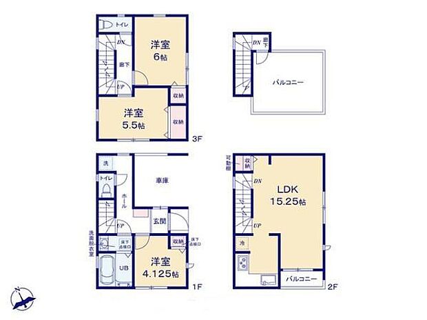 (3号棟)、価格5290万円、3LDK、土地面積56.58m2、建物面積89.5m2