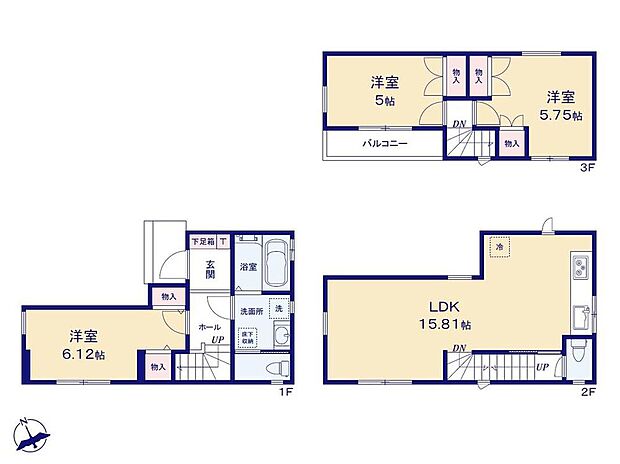 (1号棟)、価格5098万円、3LDK、土地面積51.62m2、建物面積80.73m2