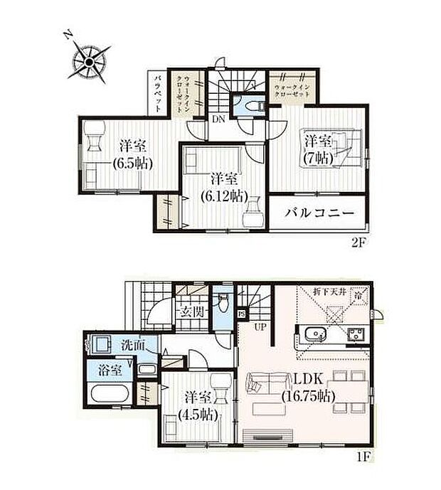 (１号棟)、価格4290万円、4LDK、土地面積115.2m2、建物面積100.6m2