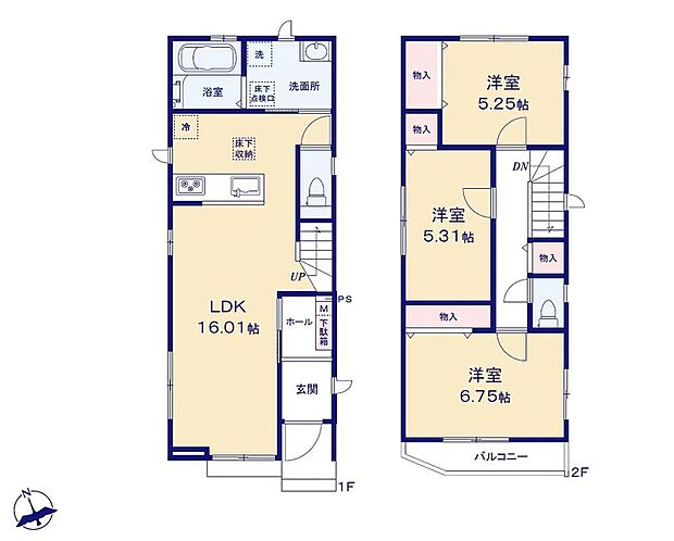 (A号棟)、価格5090万円、3LDK、土地面積127.96m2、建物面積82.6m2