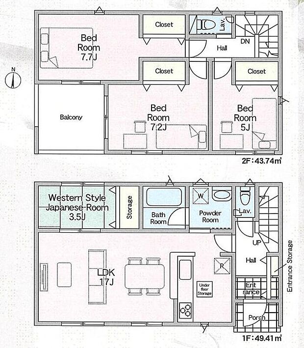 (1号棟)、価格3688万円、4LDK、土地面積137.01m2、建物面積93.15m2