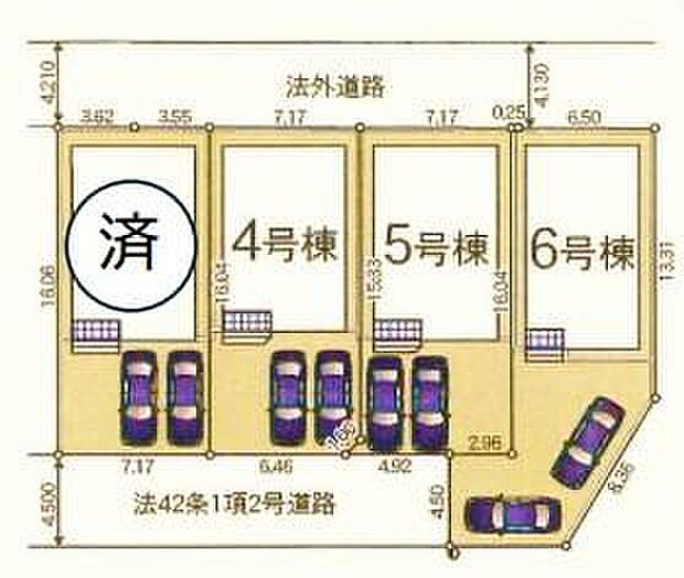 駐車スペース2台分確保!(※車種による)来客時やご家族の自転車駐輪スペースとしても活躍しそうですね♪