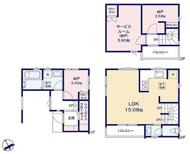 (1号棟)、価格4980万円、土地面積51.36m2、建物面積79.48m2