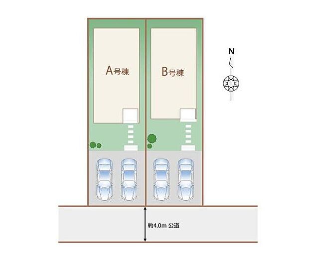 周辺は交通量の少ない生活道路なので小さなお子様がいても安心です。カースペース2台分ございますので、家族分の自転車を駐輪したり、来客用の駐車スペースとしてもお使いいただけます。