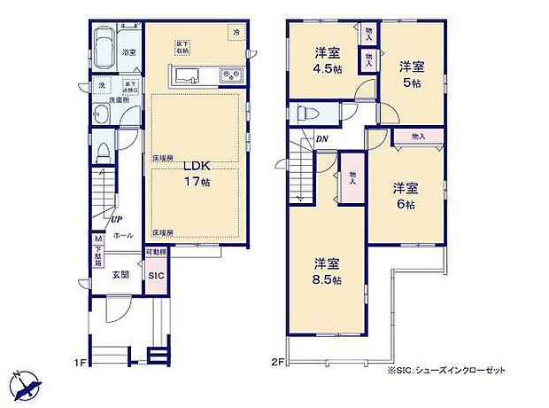 (A号棟)、価格7290万円、4LDK、土地面積100m2、建物面積104.33m2