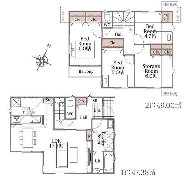 (1号棟)、価格7390万円、4LDK、土地面積96.84m2、建物面積93.95m2