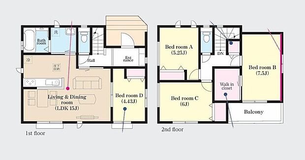 (A号棟)、価格4390万円、4LDK、土地面積128.23m2、建物面積94.39m2