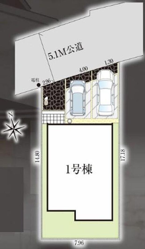 旧区画整理地区内。土地面積３８．５坪以上のゆとりある敷地♪
カースペース並列２台可能（車種による）です♪