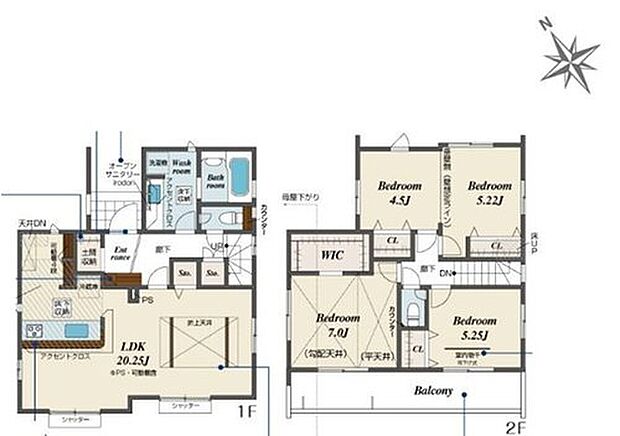 【3LDK】約20帖のLDKは開放的な広々空間♪ウォークインクローゼット、土間収納、パントリーを備えた収納豊富なお住まいです!