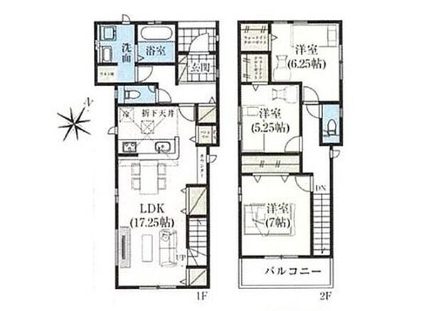 【3LDK】カウンターが備わるLDK！両脇には大容量の収納が配置され、文具や掃除用具などもしっかり収納でき、機能性が高い仕様♪広々した洗面脱衣室では、込み合う朝の身支度も快適に進められます♪