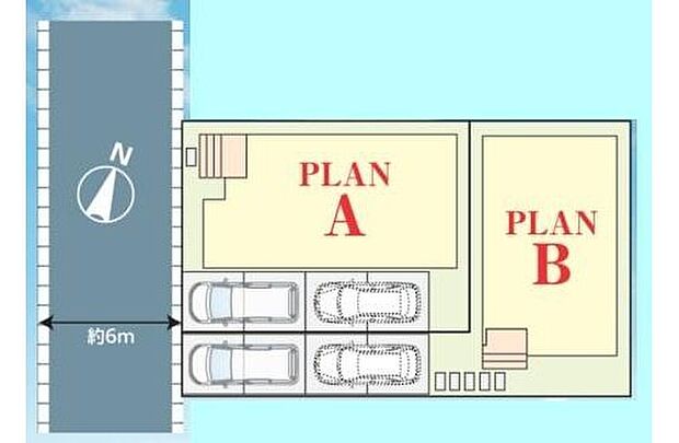 【区画図】テラスモール松戸まで徒歩8分!コンビニや公園など生活便利なエリアです!
