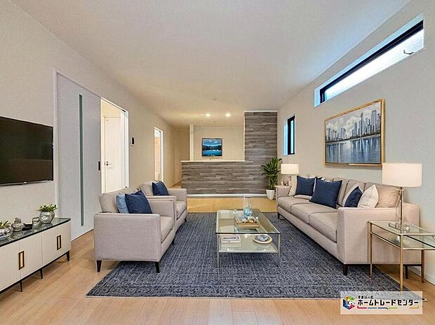 【リビング】【B号棟リビング】陽当りの良いリビングは明るく風通しの良い2面採光。ご家族の様子が感じられ、安心さと心地よさを実現した快適空間。※こちらはCGで画像を生成したイメージ画像になります。