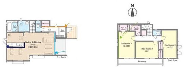 【3LDK】全居室南向きの陽当り良好なお住まい♪住環境良好な低層住居専用地域に立地。。光と風が抜ける上質なくつろぐ空間。四季の美しさや緑の潤いが暮らしのアクセントになります。