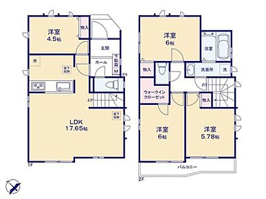 ◇角地で開放感◎3面採光の明るい17帖超のLDK♪
◇バルコニーは２部屋より出入り可能！お洗濯も快適◎
◇WICなど、全居室収納スペースを確保☆ 