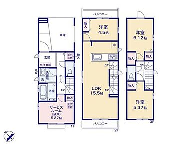 ◇3面採光の明るいLDK☆リビングイン階段プラン♪
◇バルコニーは2ヶ所に設置☆お洗濯も快適です♪
◇収納も多くご家族での生活に寄り添う設計です♪ 