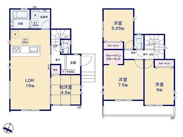【4LDK】全居室2面採光の明るく開放的な間取り♪各居室に収納力のあるクローゼットをご用意♪充実の設備仕様で暮らしをサポートします!