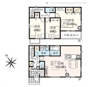 全居室南向きの明るく開放的な間取り！住まいの中心となるLDKは広々とした約18.5帖。大きな窓からは優しい陽の光が心地よく明るい空間です。ご家族がゆったりとくつろげる居心地の良い空間です。 