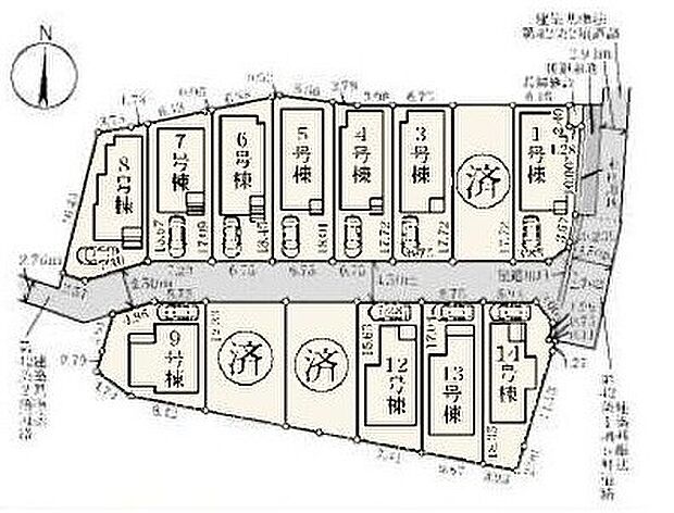 【全体区画図】分譲地にはお子様のいるご家庭も多く、見守りながら子育て出来る環境です。分譲地内に道路を通しており、ここで分譲地のコミュニティーができますね☆