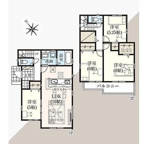 【4LDK】インテリアに統一感が生まれる全室フローリングの間取りプラン♪
忙しい朝もスムーズな家事動線の水回り集約設計を採用◎
人気の対面式キッチンでLDKの家族が見えて安心です！