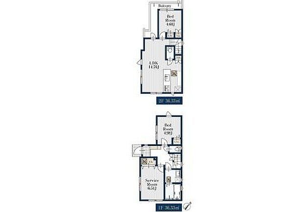 【2LDK+S】2階にLDKを配置した開放感ある住空間！約14帖のリビングを中心に家族が集まりやすく、各居室に収納も備えた使いやすい間取りです♪