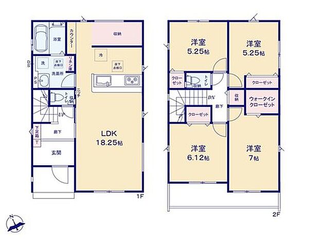 【4LDK】キッチンにワークスペースと大容量の収納を設置♪
2階ホールの収納には掃除道具などを入れておくと便利そうです♪
洗面室のリネン庫にはタオルや洗剤もしっかり保管できます♪