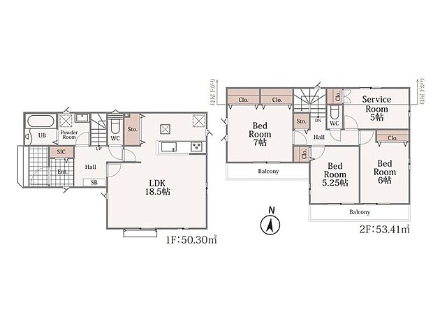 【3LDK+S】◇18帖超えLDK！採光に優れ心地よい空間が広がります♪
◇SIC、大型パントリー、ホール収納などで共有スペースもすっきり片付く♪
◇洗濯用やガーデニング用など用途別に使い分けできるダブルバルコニー♪