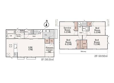 ◇南面に広がる明るい17帖LDK！横になり寛げる畳コーナー付きです♪
◇水回り集中設計×通り抜け可能洗面室で導線らくらく家事効率UP♪
◇広々したバルコニーは2部屋から出入り可能で洗濯や布団干しも快適♪ 
