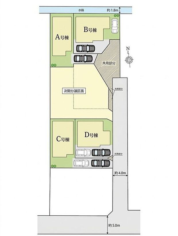【区画図】JR常磐線「馬橋」駅歩12分、馬橋北小学校歩10分、スーパー歩10分☆快適な住環境が整っています♪