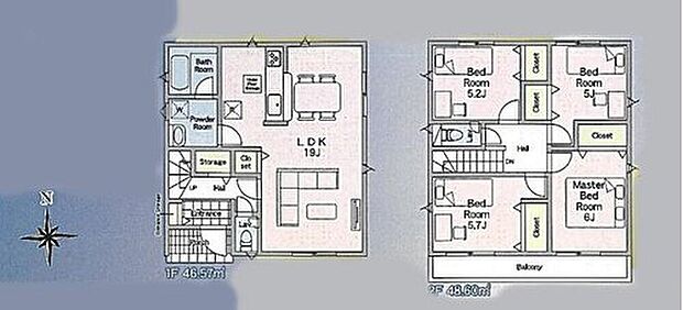 【4LDK】広々とした19帖のLDK☆ご家族でゆったりおくつろぎいただけます♪
人気の対面式キッチンを採用☆
全居室収納完備◎お部屋がスッキリ片付きます♪