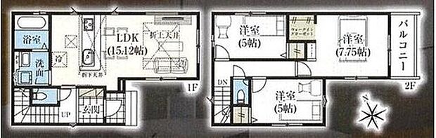 【3LDK】◆広々キッチンならお子様と一緒にお菓子作りやパーティ準備も楽しめる♪
◆水回りが集中しており、効率的でストレスのない家事動線♪
◆主寝室7.75帖には大容量収納の『ウォークインクローゼット』を設置