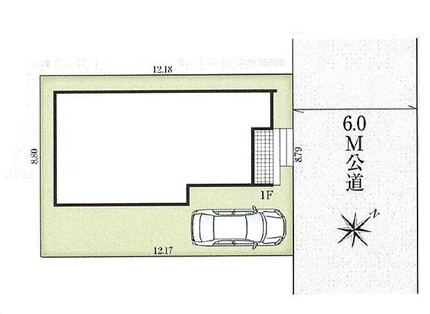【全体区画図】前道が6mあるので、車庫入れが苦手な方でも安心して入れられます。
住環境と利便性が魅力な第一種低層住居エリア☆