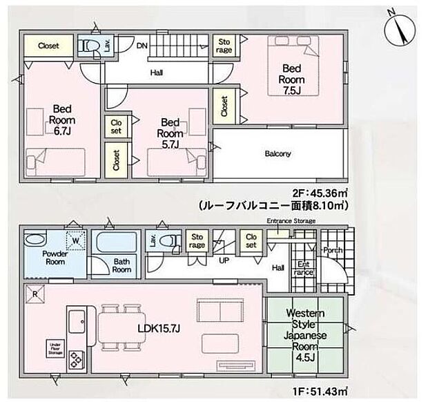 【4LDK】忙しい朝もスムーズな家事動線が生まれる水回り集約設計♪玄関にはクローゼットや廊下収納が付き、お出かけ後の荷物もサッと片付いてリビングの散らかりを防ぎます◎