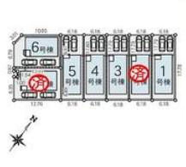 【全体区画図】東京メトロ東西線「妙典」駅まで徒歩１３分♪
お車から玄関までの距離が近いのでたくさんお買い物をした日も大丈夫♪雨の日も最小限の被害ですみます。