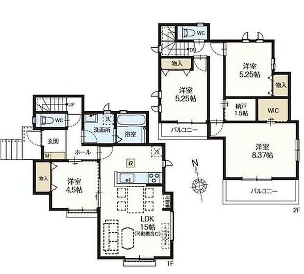 【4LDK+S】☆広々15畳LDK。こだわりの家具でコーディネイトしてみませんか?
☆朝日と共に起きて、日中もたっぷり日差しが降り注ぐ間取り。
