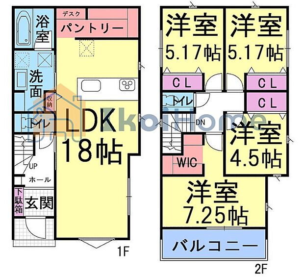 ●年中無休：当日予約可●LDK18帖！キッチン背後に広いパントリーあり！2階洋室4部屋ございます！