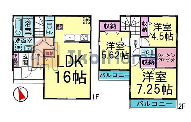 【ホームページに現地動画掲載中】3LDK+WIC完備!全室二面採光!南西向きバルコニー2か所付です!