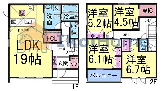 人気の4LDK+WICの間取り！各部屋収納ございます！ファミリークローク・SIC完備で収納豊富です!