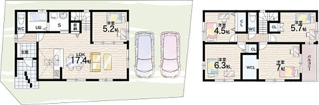 【5LDK】〇笠縫小学校・・・徒歩11分 〇松原中学校・・・徒歩12分