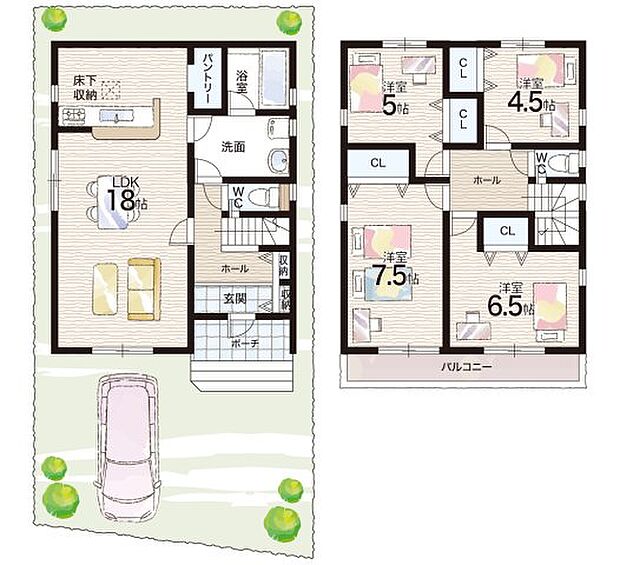 【4LDK】○小学校・・・徒歩9分 ○中学校・・・徒歩21分