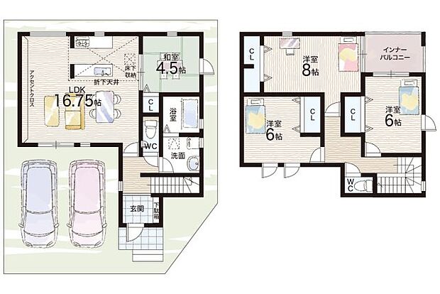【4LDK】○笠縫小学校・・・徒歩5分 ○松原中学校・・・徒歩9分