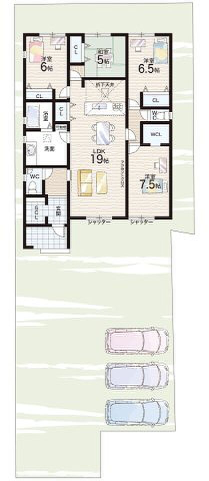 【4LDK】○八幡小学校・・・徒歩5分 ○八幡中学校・・・徒歩7分