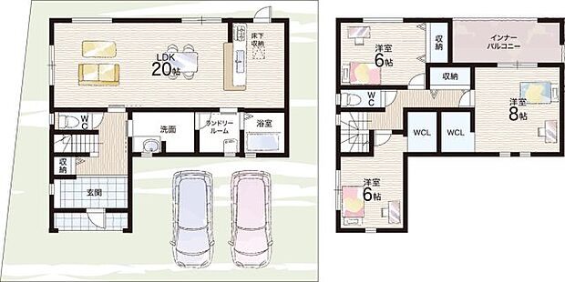 【3LDK】○治田小学校・・・徒歩17分 ○栗東中学校・・・徒歩13分