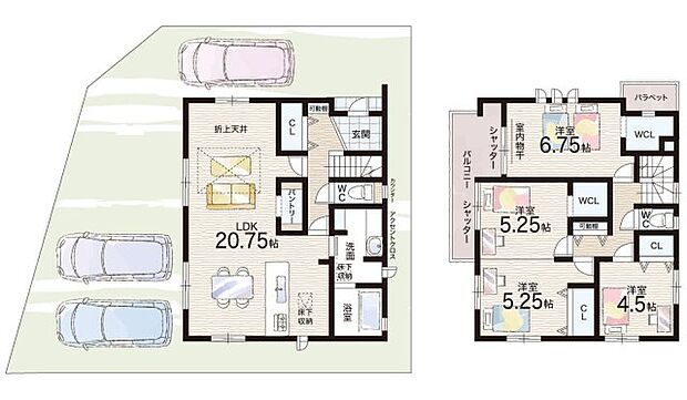 【3LDK】○神明小学校・・・徒歩7分 ○宇治中学校・・・徒歩22分