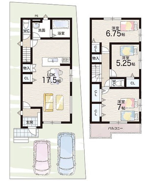【3LDK】○矢倉小学校・・・徒歩15分 ○高穂中学校・・・徒歩17分