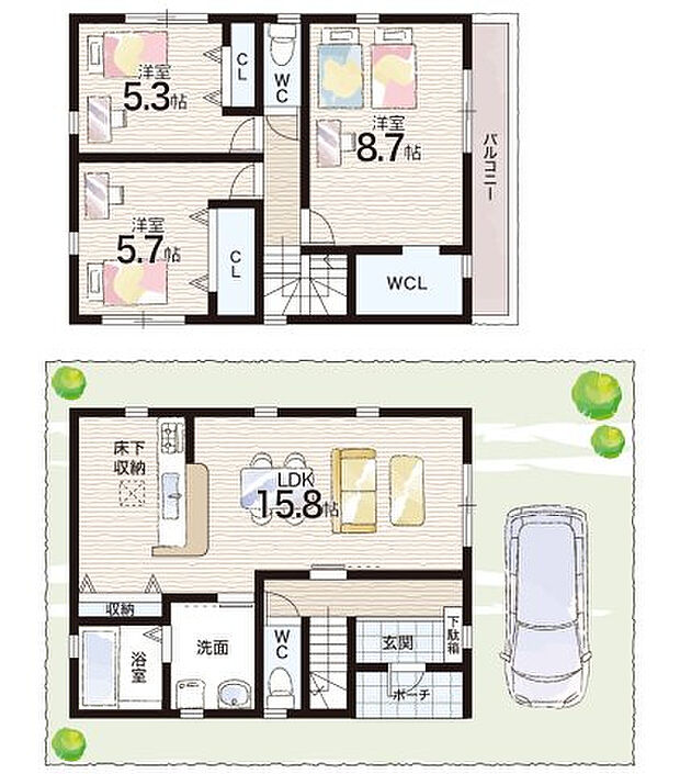 【3LDK】○貴崎小学校・・・徒歩3分 ○望海中学校・・・徒歩18分