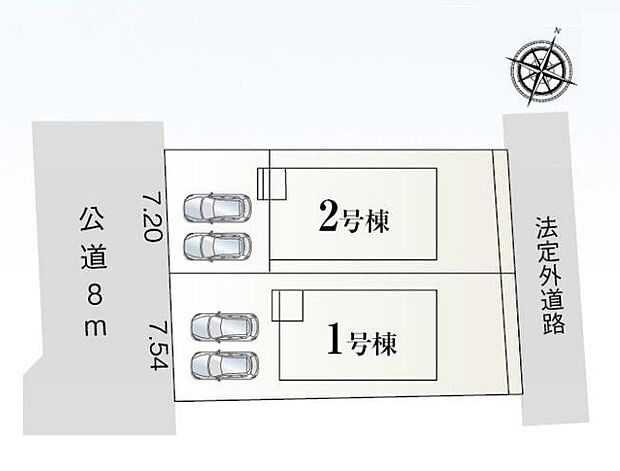 ２棟販売♪前面道路幅員８ｍで見通し良好◎車の出入りもしやすいです☆