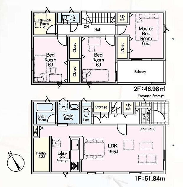 (7号棟)、価格1950万円、3LDK+S、土地面積154.55m2、建物面積98.82m2