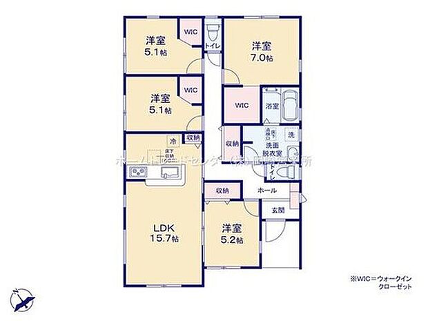 【4LDK】子育て中にも老後も生活しやすい平屋建て☆対面式キッチンからはリビングで過ごす家族の様子がわかり安心です◎洋室も４部屋あるので家族のプライバシーも大切にできます♪