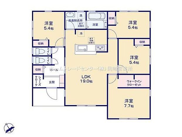【4LDK】子育て中にも老後も生活しやすい平屋建て☆対面式キッチンからはリビングで過ごす家族の様子がわかり安心です◎洋室も４部屋あるので家族のプライバシーも大切にできます♪